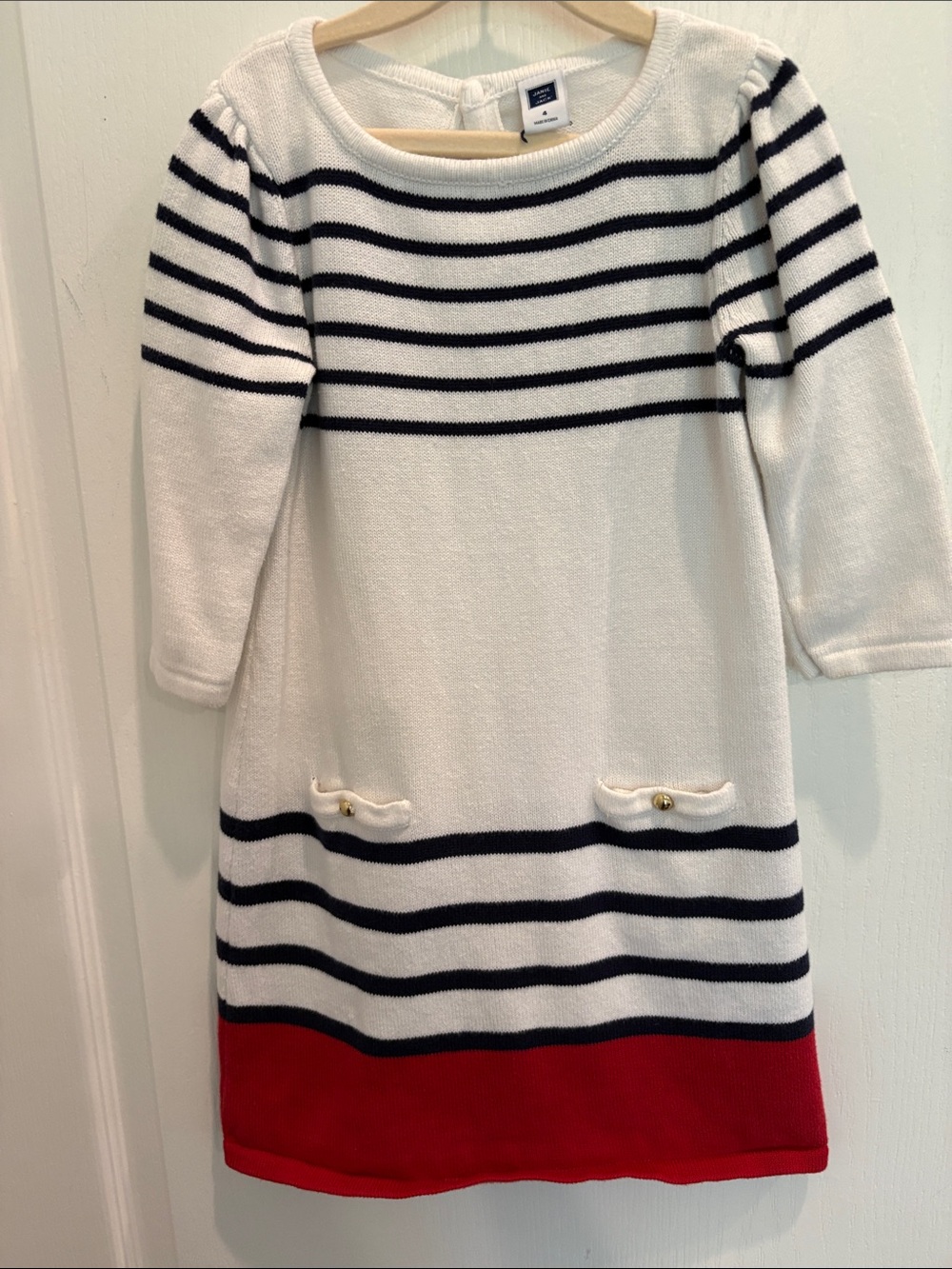 Janie and Jack Girls Nautical Sailor Stripe Dress Size 4